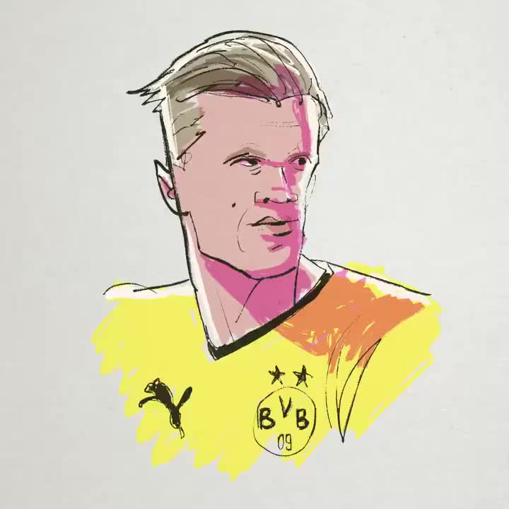 足球漫画画哈兰德