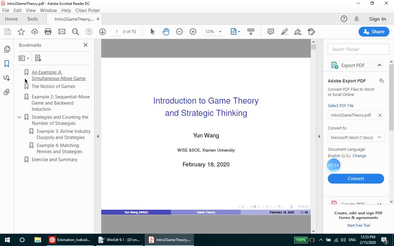 Advanced Microeconomics II高级微观经济学2博弈论介绍Intro to Game Theory哔哩哔哩bilibili