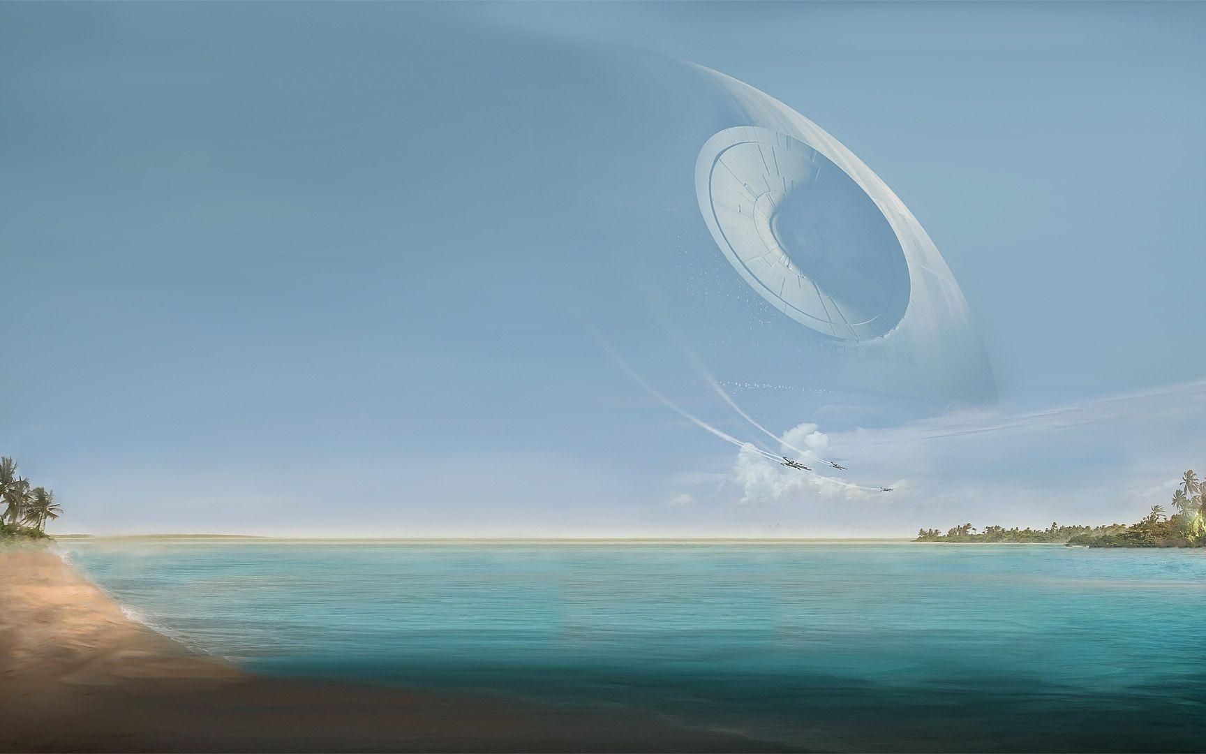 星球大战前线2斯卡里夫行星天空中的死星