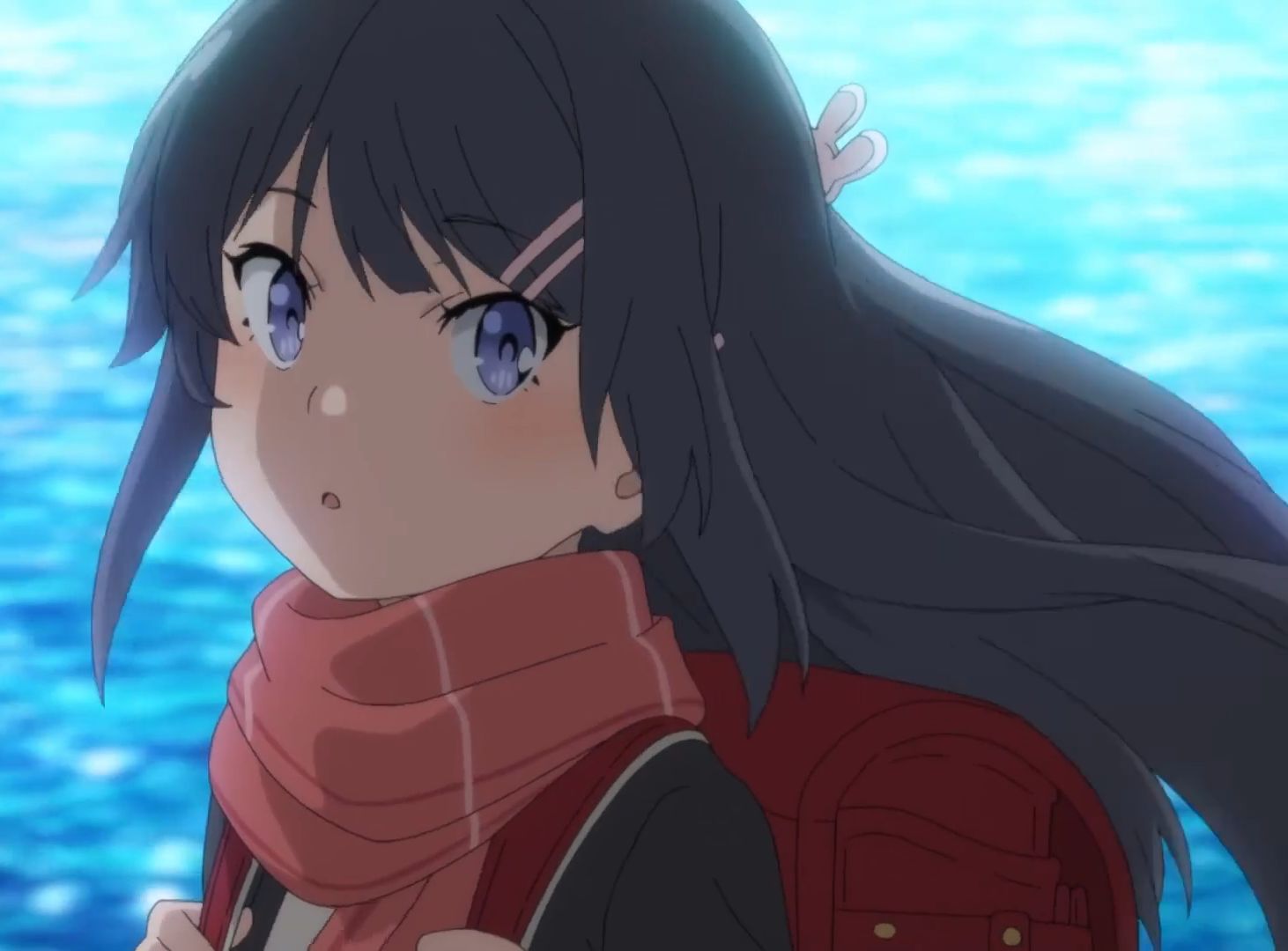 背着红书包的小麻衣,可爱捏~【青春猪头少年不会梦到娇怜外出妹】