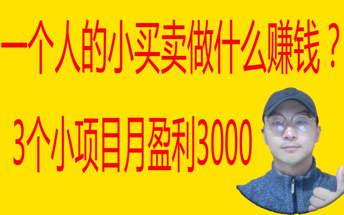 一个人的小买卖做什么赚钱?3个小项目月盈利3000哔哩哔哩bilibili