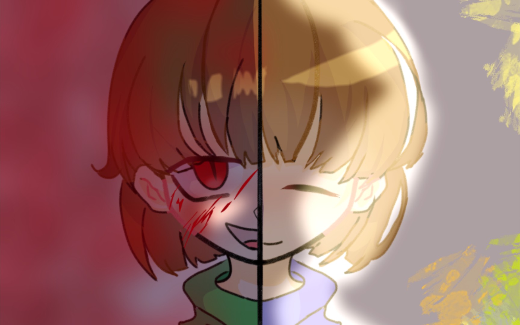 [ut/猹&福]"屠杀与和平"(私设注意,绘画过程)_哔哩哔哩_bilibili