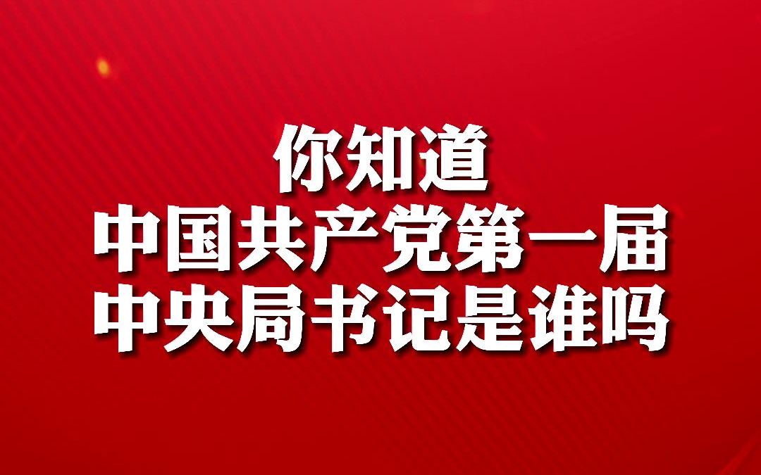 第29集|你知道中国共产党第一届中央局书记是谁吗?哔哩哔哩bilibili