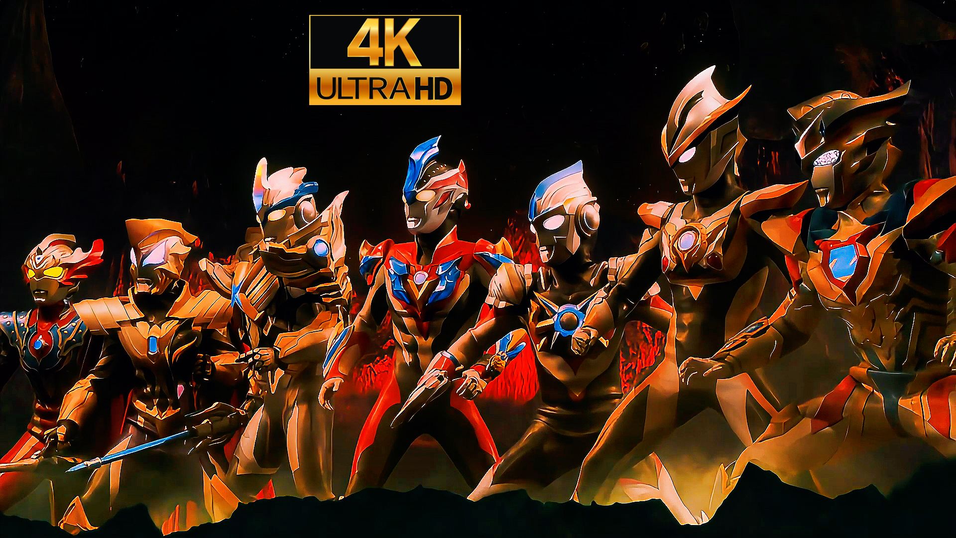 【4k极致hdr/色彩增强】奥特曼激战亡灵古阿,却遭偷袭陷困境,神秘剑士