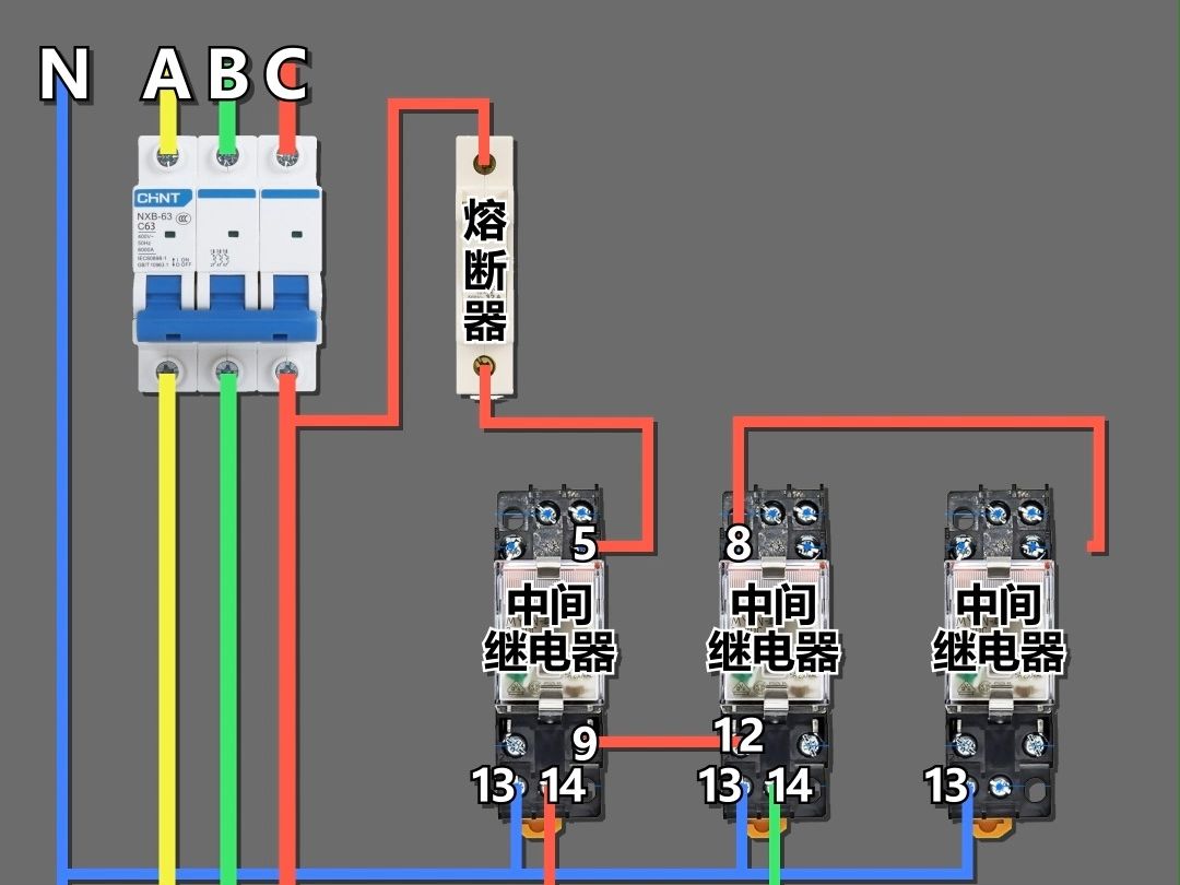 实物动画演示电动机缺相保护线路接线方法哔哩哔哩bilibili