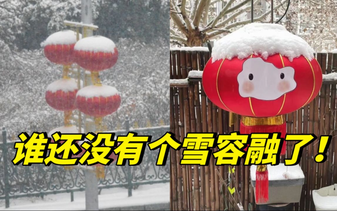 网友:谁还没有个雪容融了!北京降雪,红灯笼“秒变”雪容融哔哩哔哩bilibili