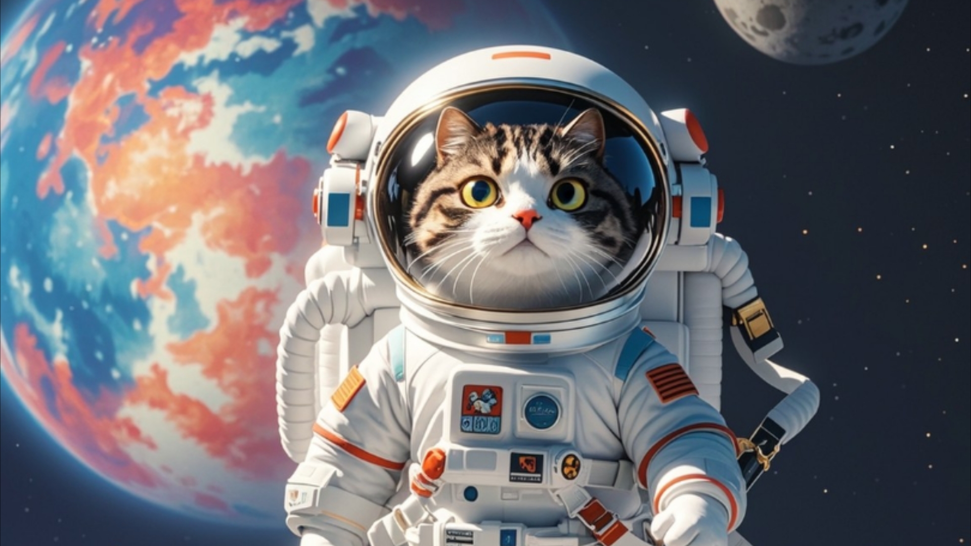 喵喵酷酷宇航员猫猫月球漫步帅帅哒