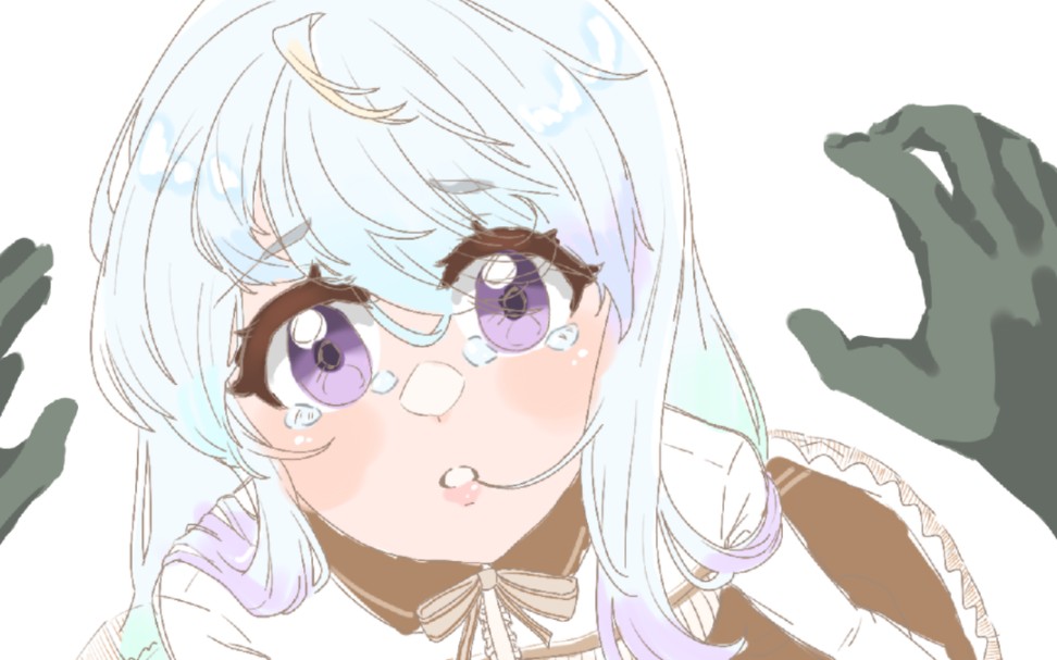 如果魅惑菇是白丝萝莉?—pvz魅惑菇拟人绘画过程