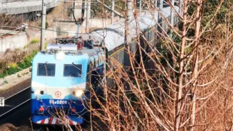 京沪线，上局沪段SS8 0206牵引K808次列车出苏州站