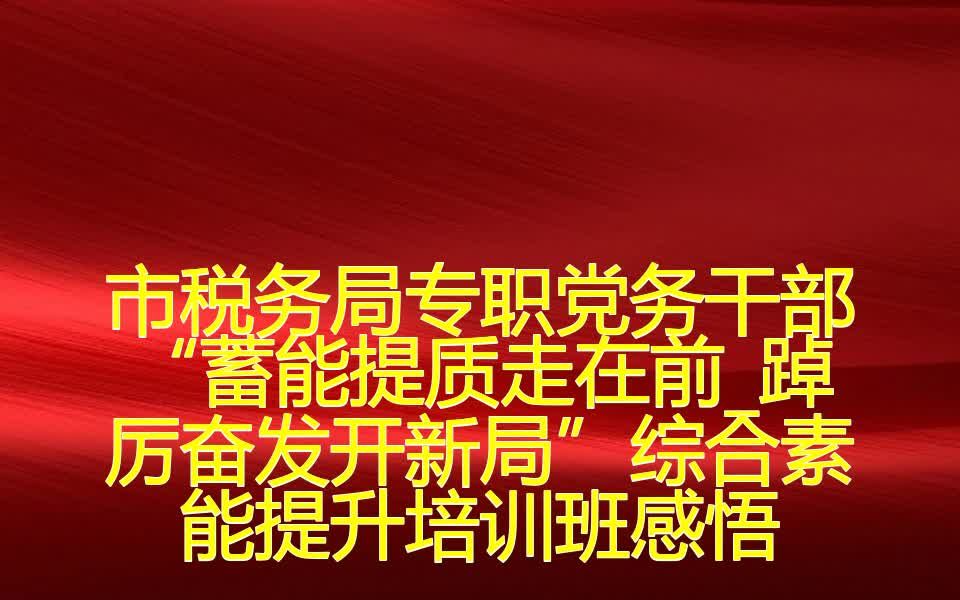 市税务局专职党务干部“蓄能提质走在前踔厉奋发开新局”综合素能提升培训班感悟哔哩哔哩bilibili