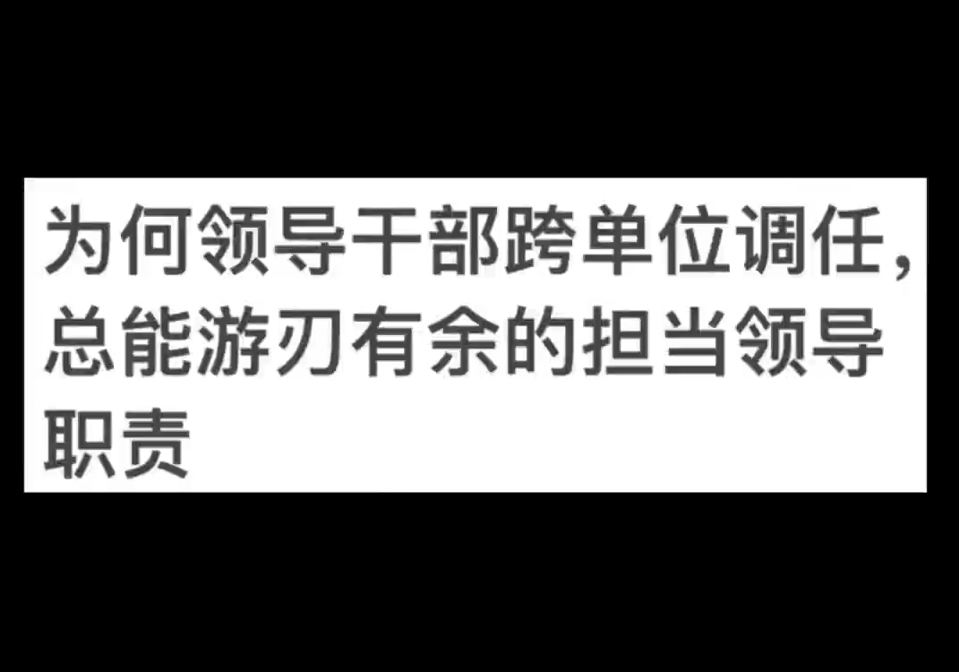 为何领导干部跨单位调任,总能游刃有余的担当领导职责?哔哩哔哩bilibili