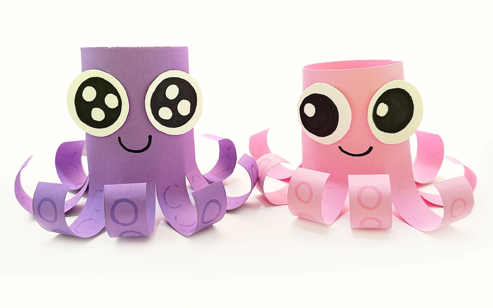 创意手工画 彩纸小章鱼 做一对可爱的小章鱼吧-儿歌多多出品