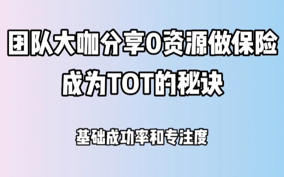 团队大咖分享0资源做保险成为TOT的秘诀#保险经纪人 #保险经纪人日常 #保险哔哩哔哩bilibili