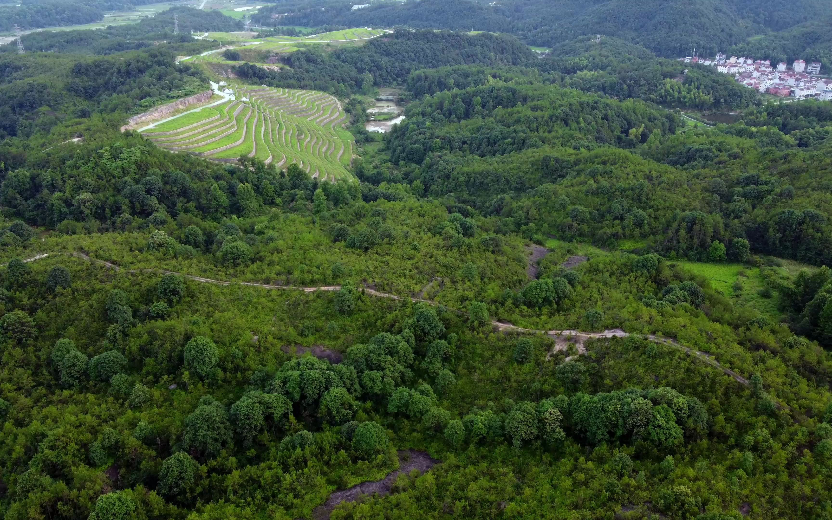 航拍浙江永康农村风景