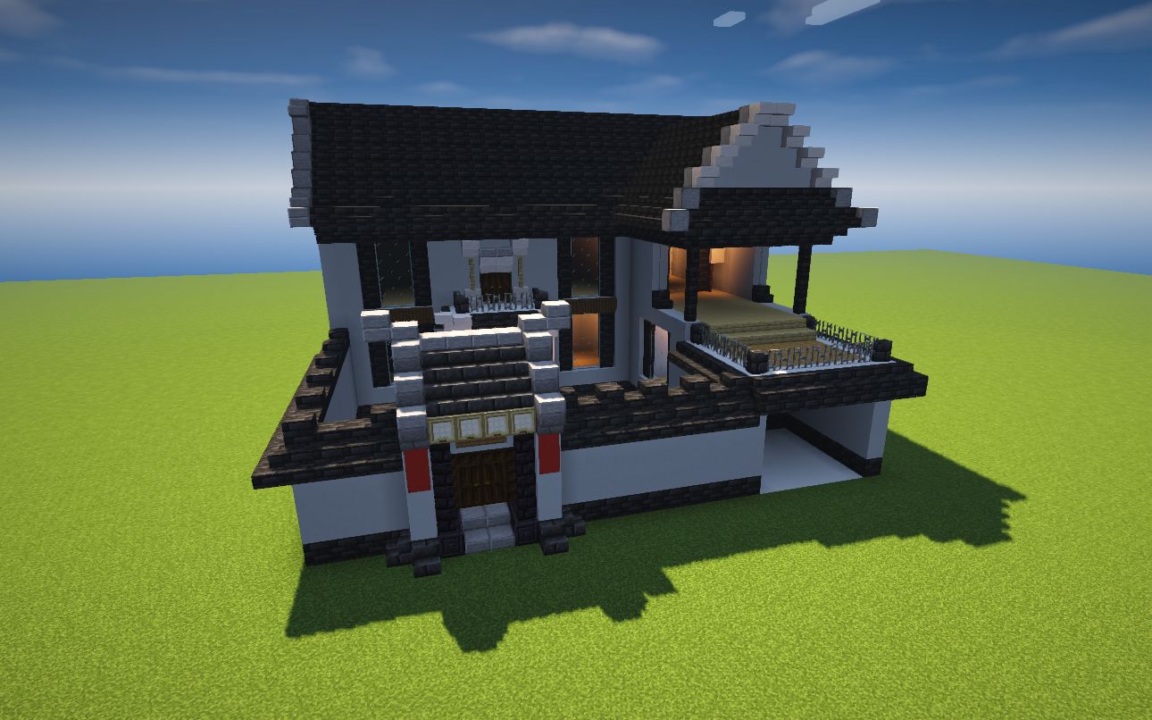 【我的世界1.17.1】再做一个另一种搭建方式的中式带院小别墅