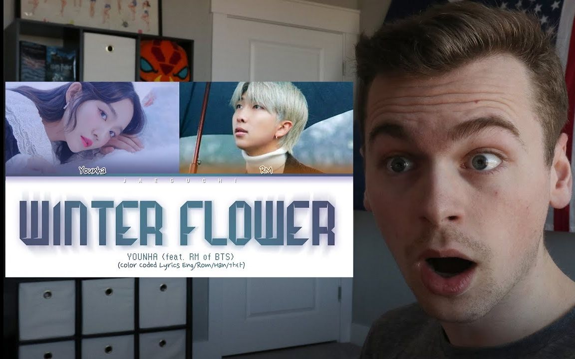 [图]【reaction】这就是他是我本命的原因，他的歌词太懂我了！！Deacs小哥听WINTER FLOWER Feat.RM(雪中梅)