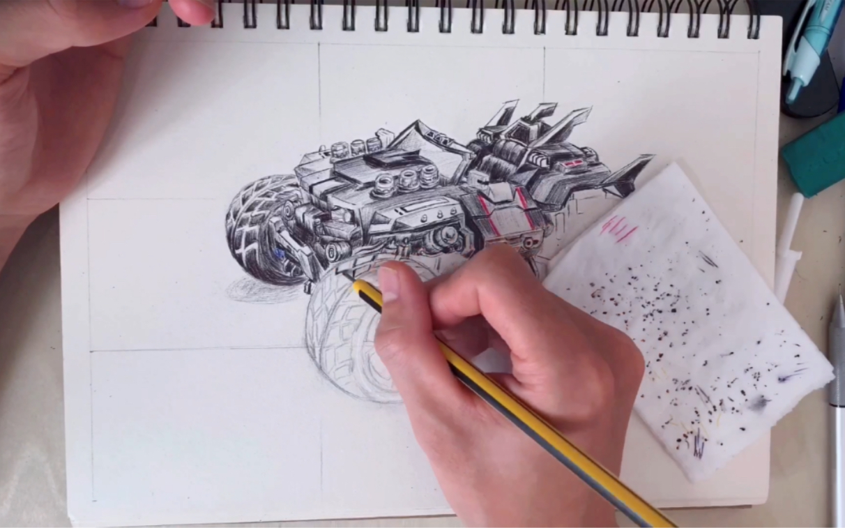 qq飞车手游擎天雷诺它肥来了啦圆珠笔手绘