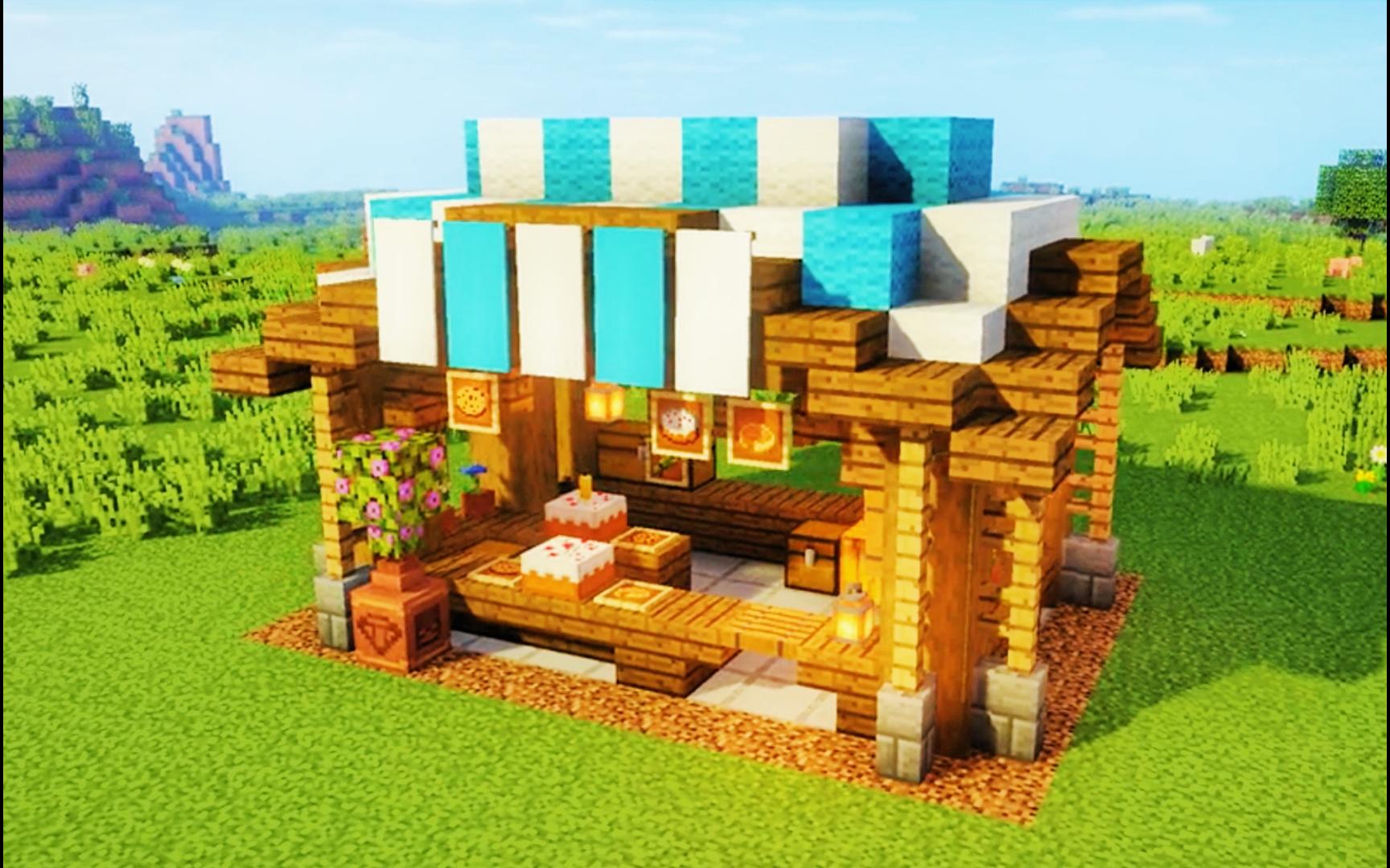 【minecraft】中世纪烘焙店 商铺 我的世界生存向简单建筑教程