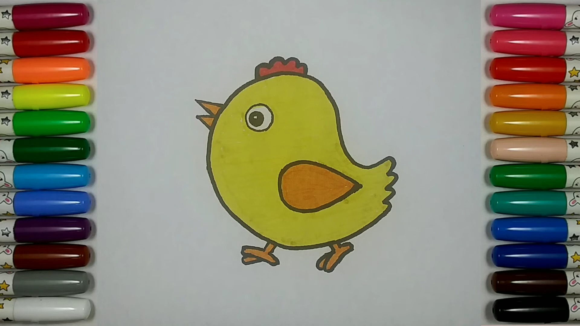 【儿童简笔画教程】画一只可爱的小公鸡:农场的活力!