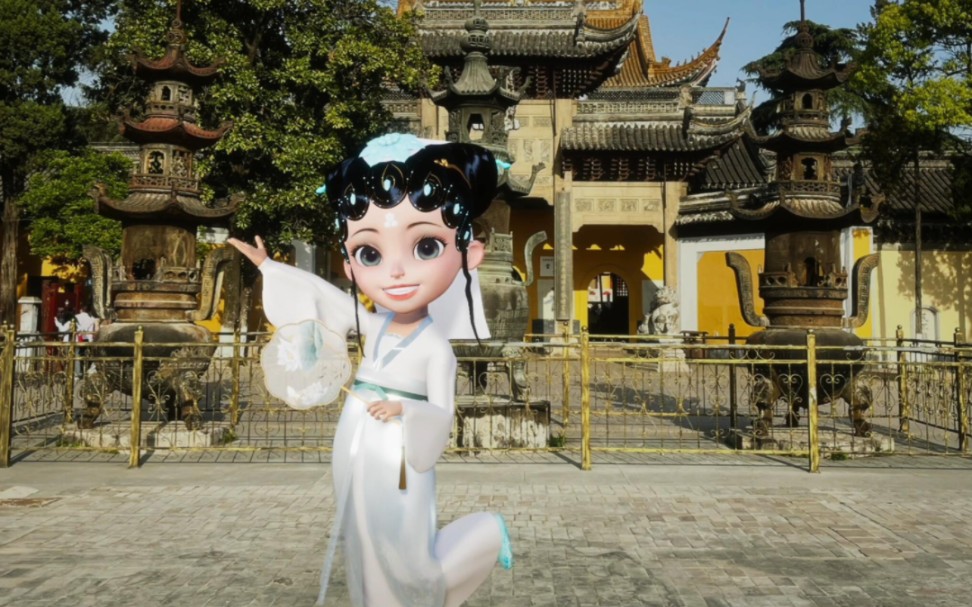 虚拟偶像白娘子,故地重游金山寺.还记得吗?是谁在耳边说,爱我永不变.
