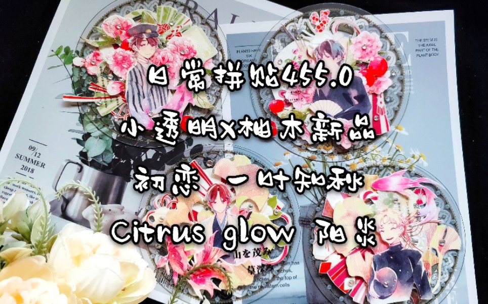 【六六】手帐拼贴455.0 小透明X柚木社新品 初恋 一叶知秋 citrus glow阳炎 熊口 鱼戏 reborn水印结缘 蜩鸣之茶 复古片 和风立体透卡拼贴哔哩哔哩bilibili