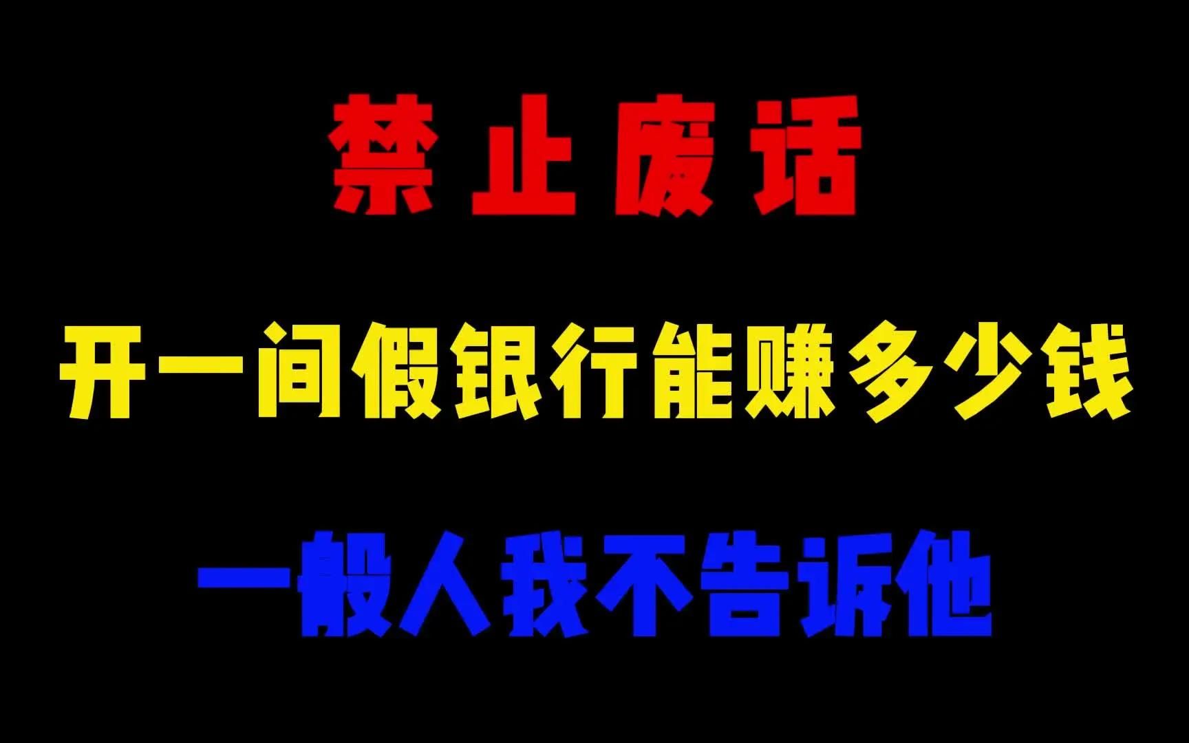 省流:开一间假银行能赚多少钱哔哩哔哩bilibili