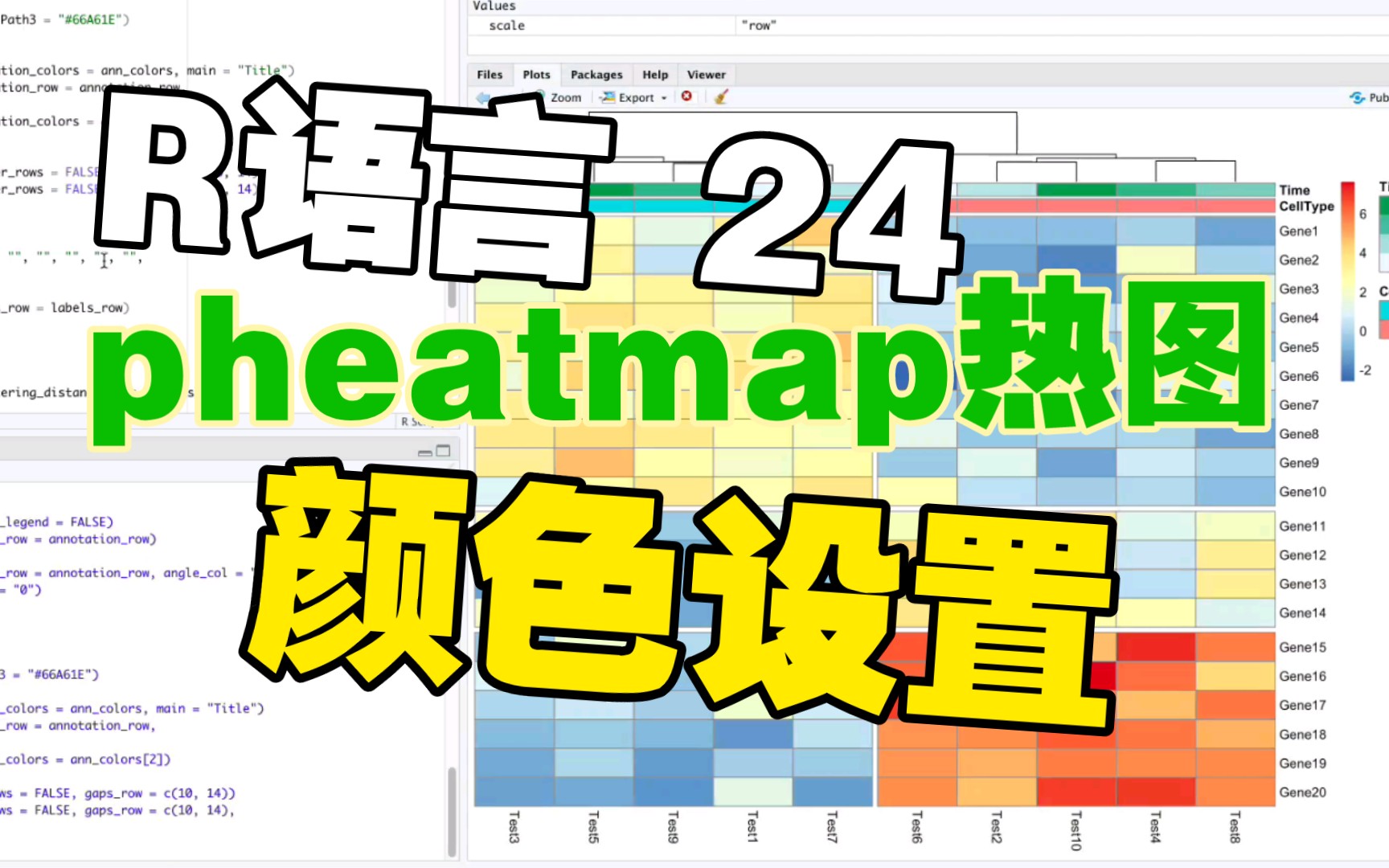 零基础学习R语言热图画法,pheatmap包如何设置热图颜色文本图注等——晴学R24哔哩哔哩bilibili