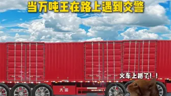 “当万吨王在路上遇到交警”