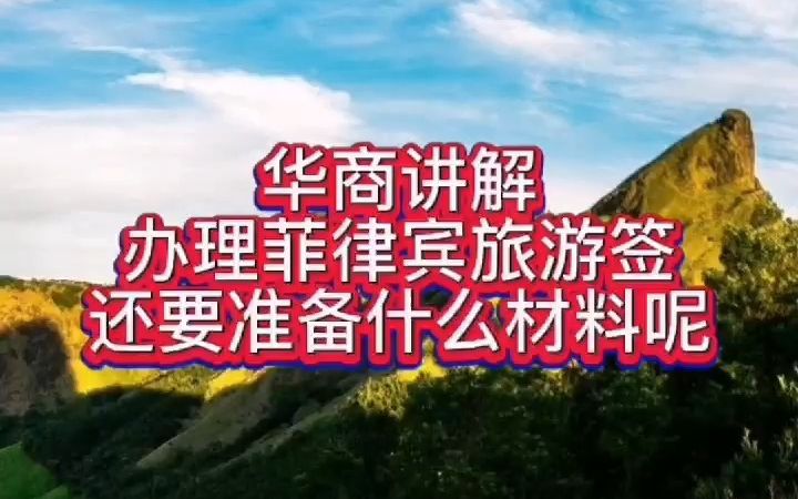 办理菲律宾旅游签还要准备什么材料呢哔哩哔哩bilibili