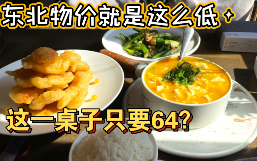 在沈阳高档饭店点这一桌子只要64?这就是东北的物价!吃啥都不贵,老百姓生活就是好哔哩哔哩bilibili