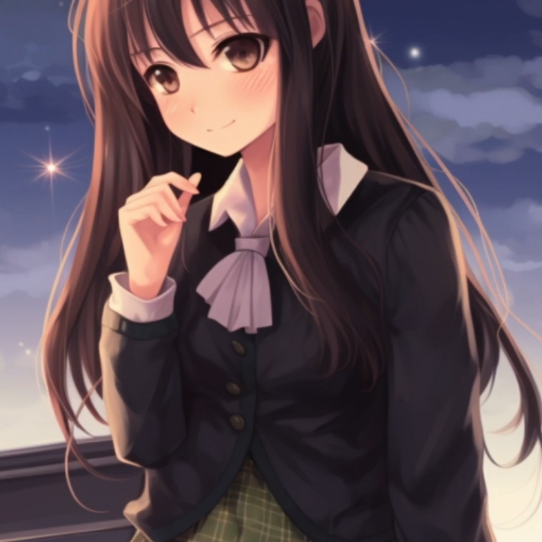 假如我的朋友很少动漫中的三日月夜空和羽濑川小鹰长成这样 你还会