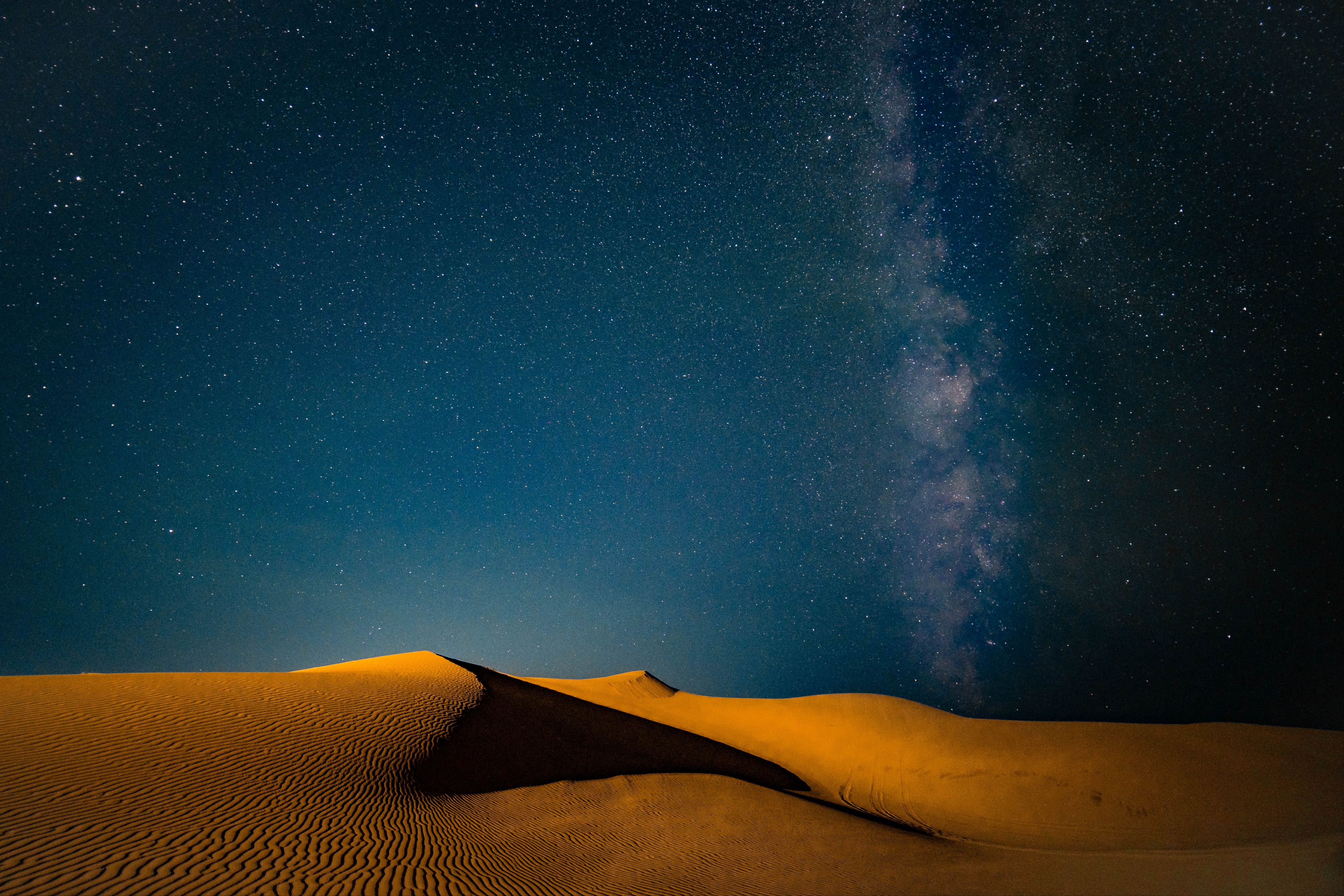 腾格里沙漠夜晚星空图片