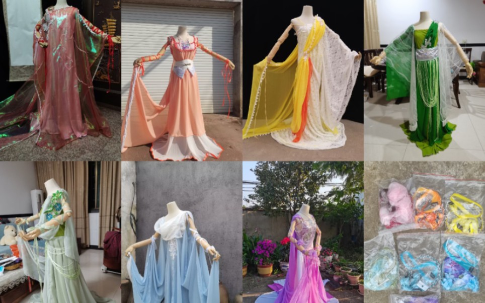 【古装头饰】欢天喜地七仙女,天宫造型-红儿橙儿黄儿绿儿青儿蓝儿紫儿