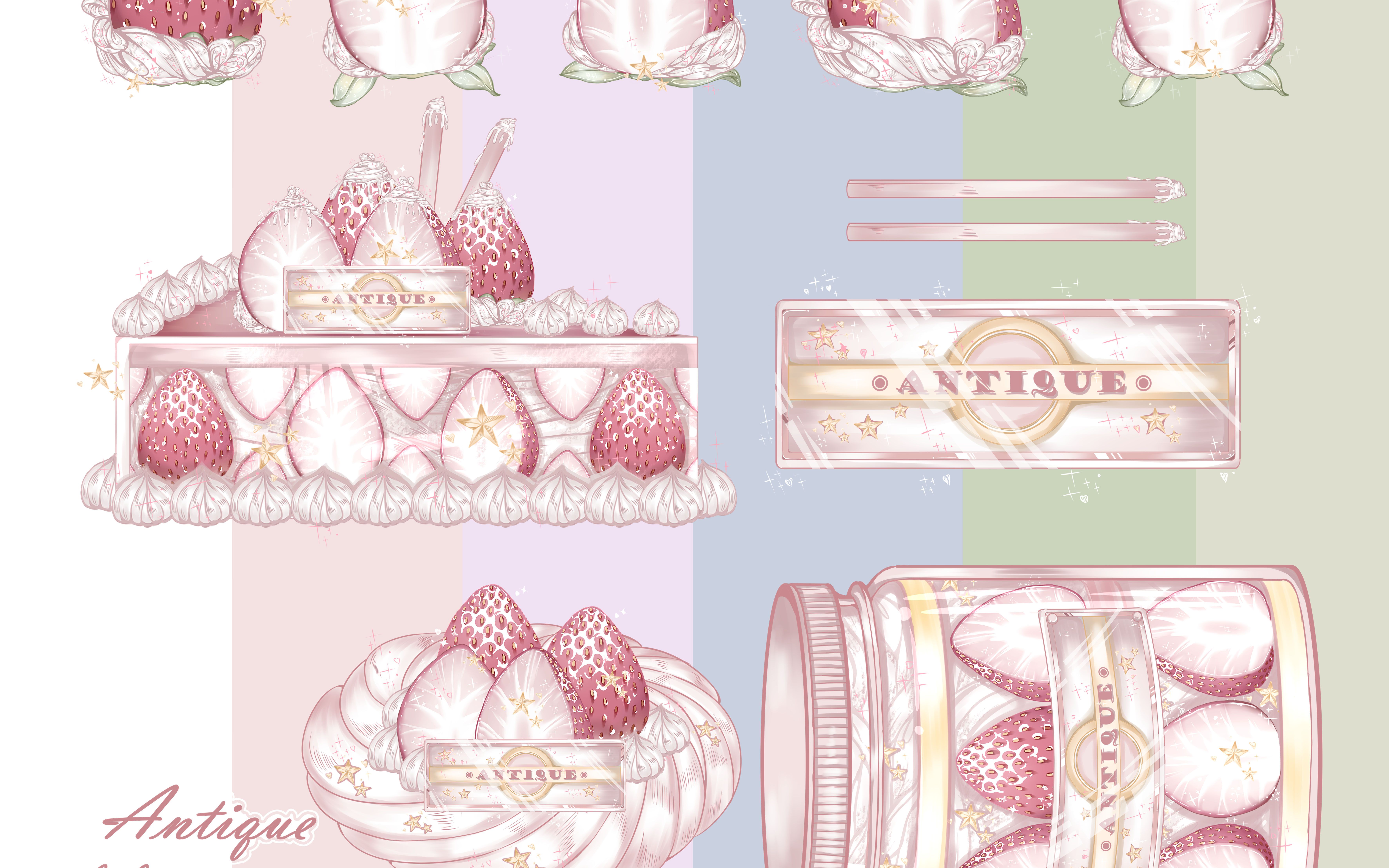 【奶油草莓】lolita柄图展示