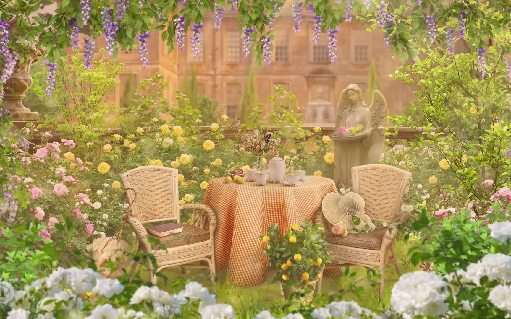 维多利亚春夏 asmr 氛围 |花园茶话会 |枫丹之声, 马声, 自然之声