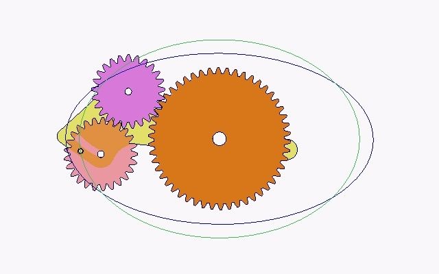 图078 外啮合行星齿轮机构节点的轨迹(R1:R2 = 2:1)哔哩哔哩bilibili