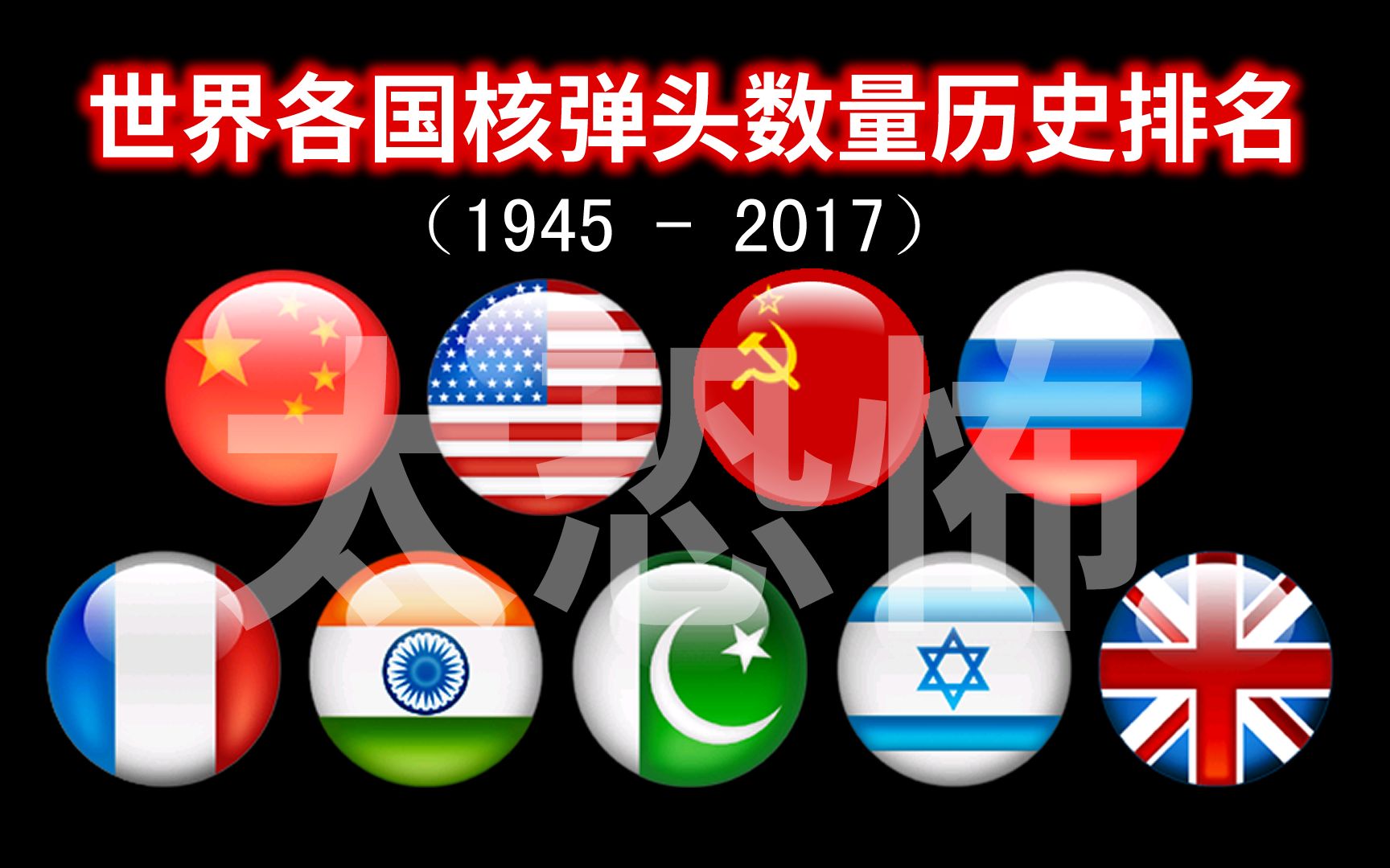 [图]世界各国核弹头数量历史排名（1945-2017）