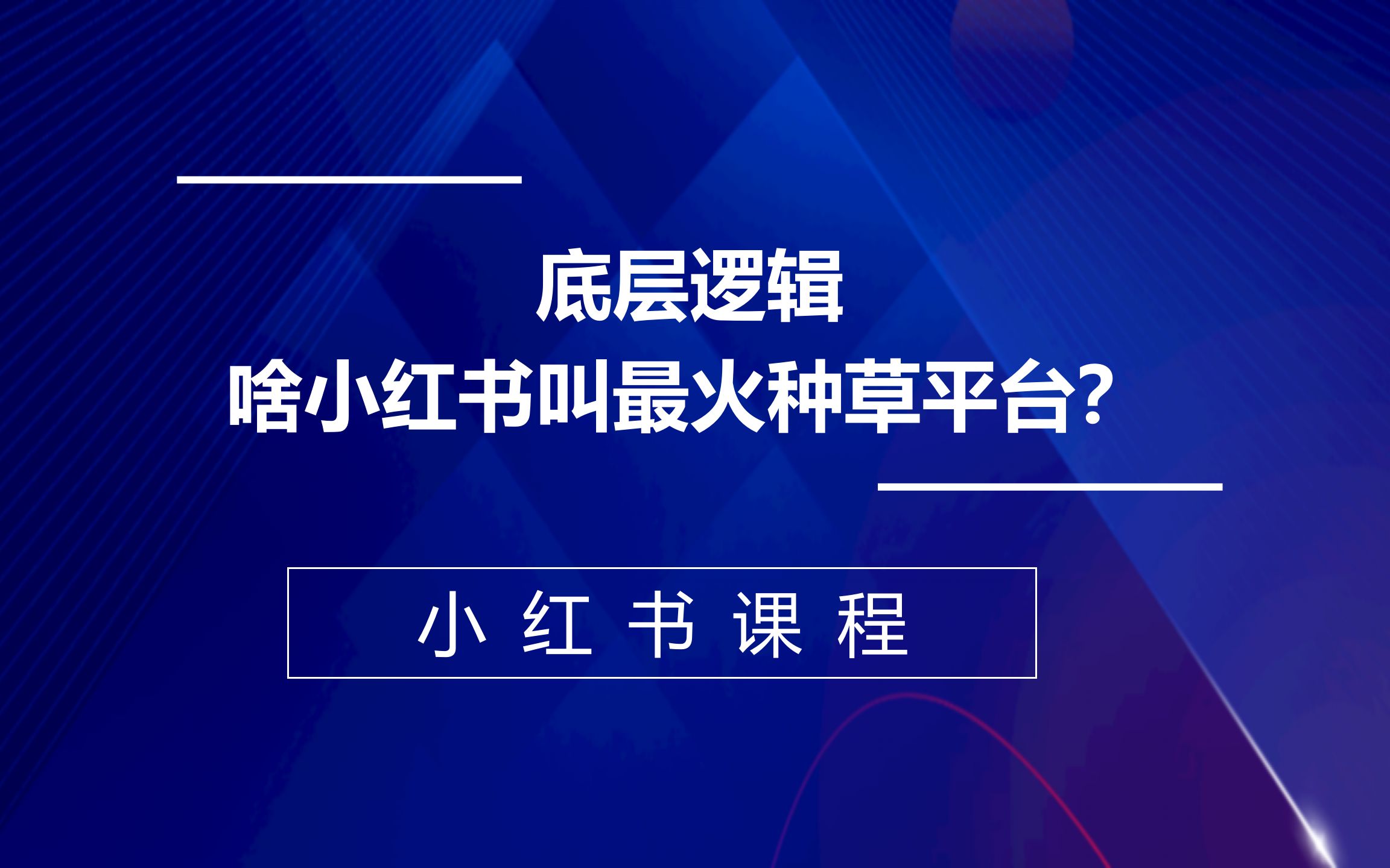 底层逻辑,啥小红书叫最火种草平台?小红书运营课程哔哩哔哩bilibili