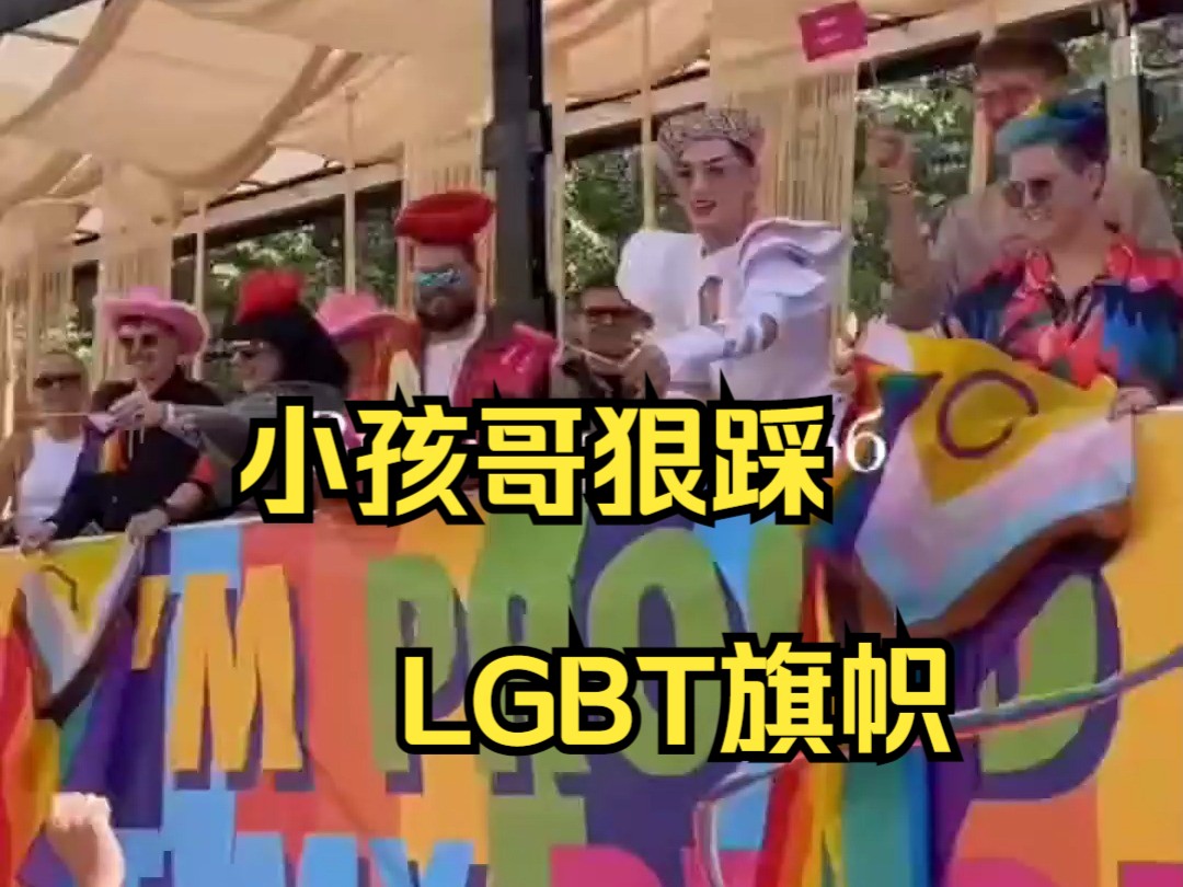 立陶宛同性恋骄傲游行 小孩哥狠踩LGBT旗帜哔哩哔哩bilibili