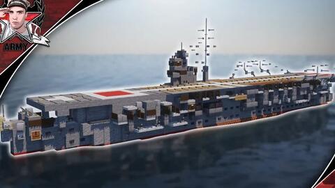 Minecraft舰船教程系列 如何以1 5比例制造一艘二战时期日本海军的 伊金索龙号 航空母舰 哔哩哔哩