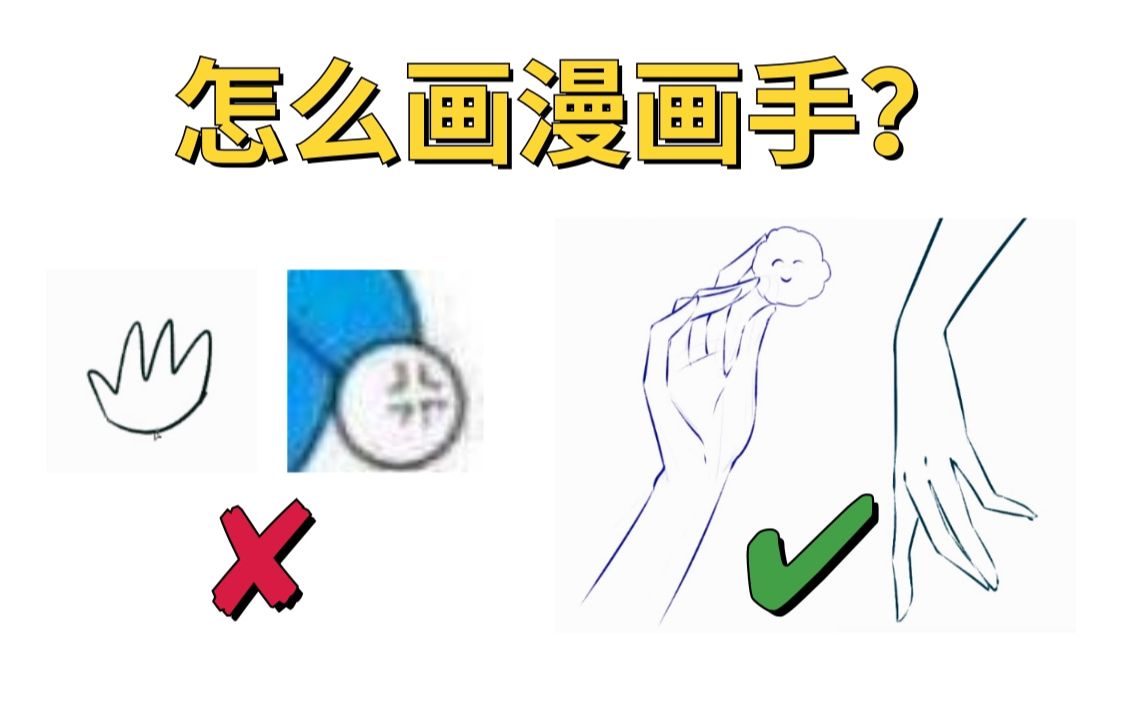 【板绘教程】告别鸡爪画法,画手就是这么简单!哔哩哔哩bilibili