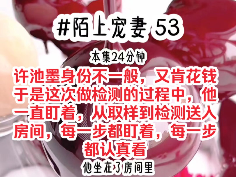 [图]《陌上宠妻 53》许池墨身份不一般，又肯花钱，于是这次做检测的过程中，他一直盯着，从取样到检测送入房间，每一步他都盯着，每一步他都认真看着