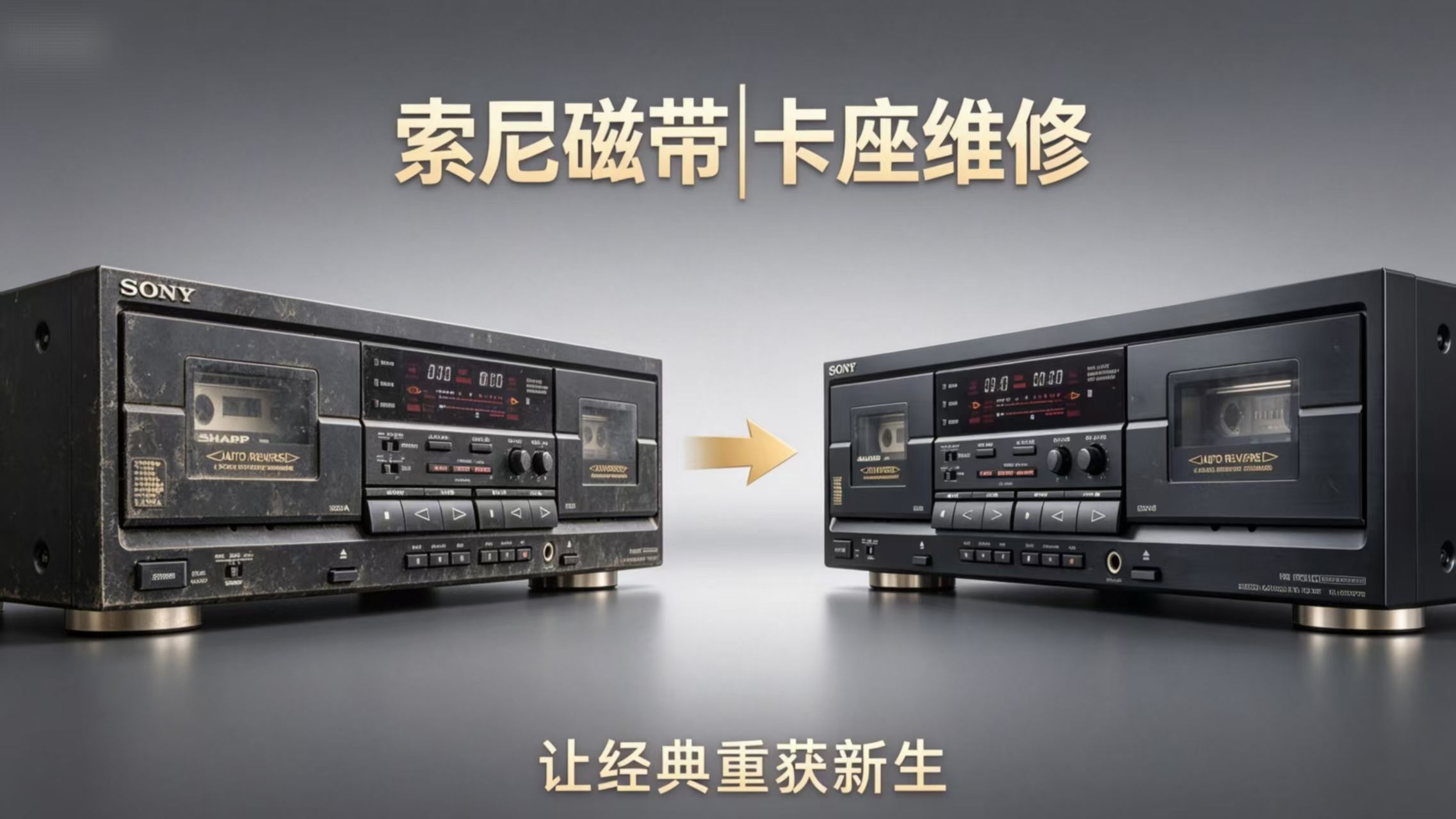 索尼WR775磁带双卡走带异常，打理机芯，让经典重获新生