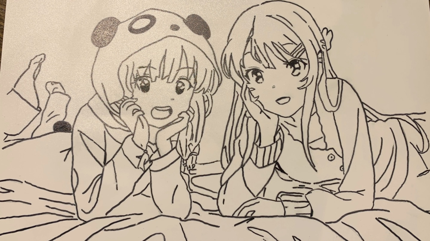 用捡到的塑料板画樱岛麻衣学姐-我是一只三叶虫-我是一只三叶虫-哔哩