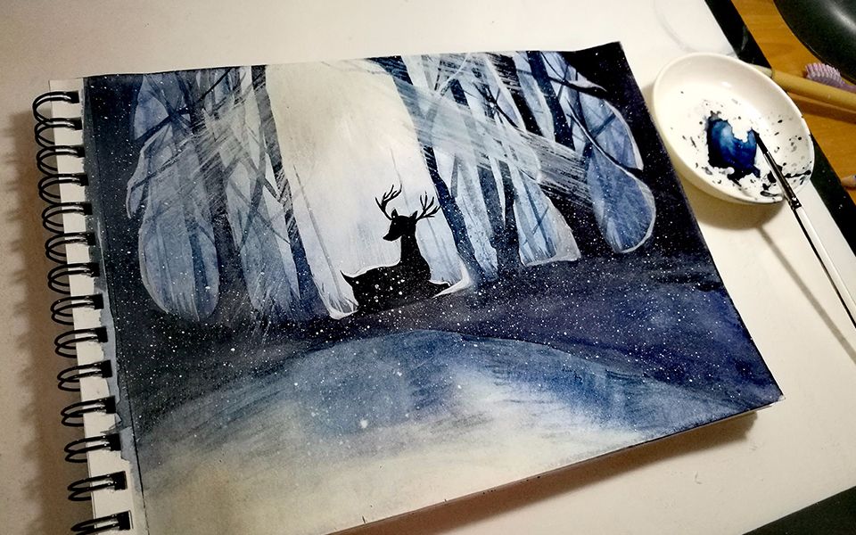 【手绘水彩】寂静