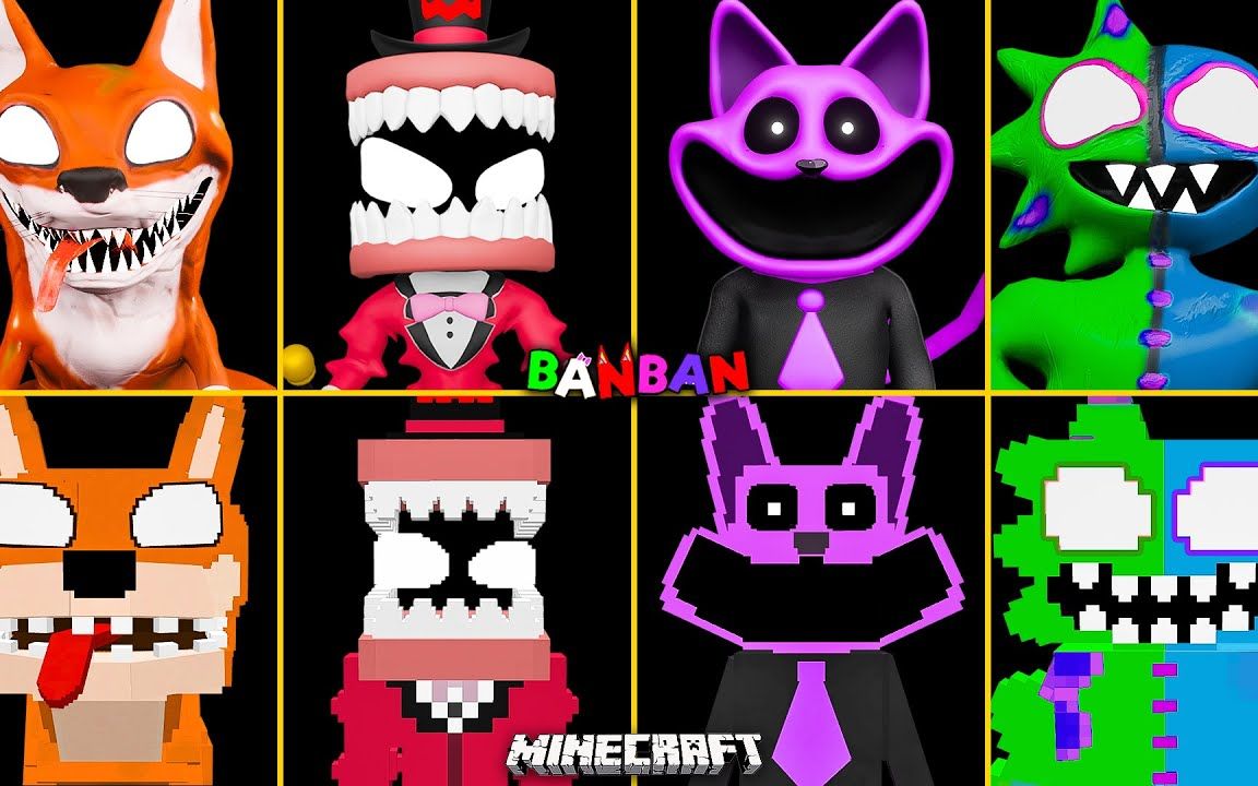 ban 6 all jumpscares vs minecraft _ predator, evil kittysaurus
