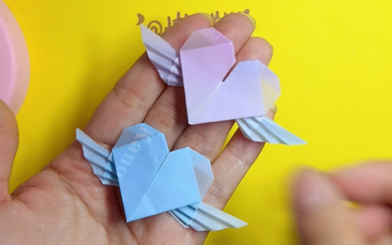 天使翅膀爱心原来这么简单,快折一个送妈妈吧!