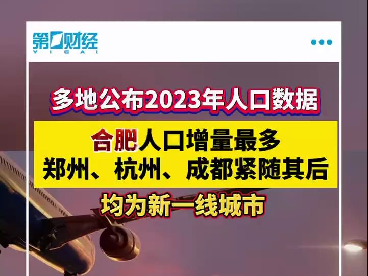 28省份公布2023年人口数据 合肥人口增量最多哔哩哔哩bilibili