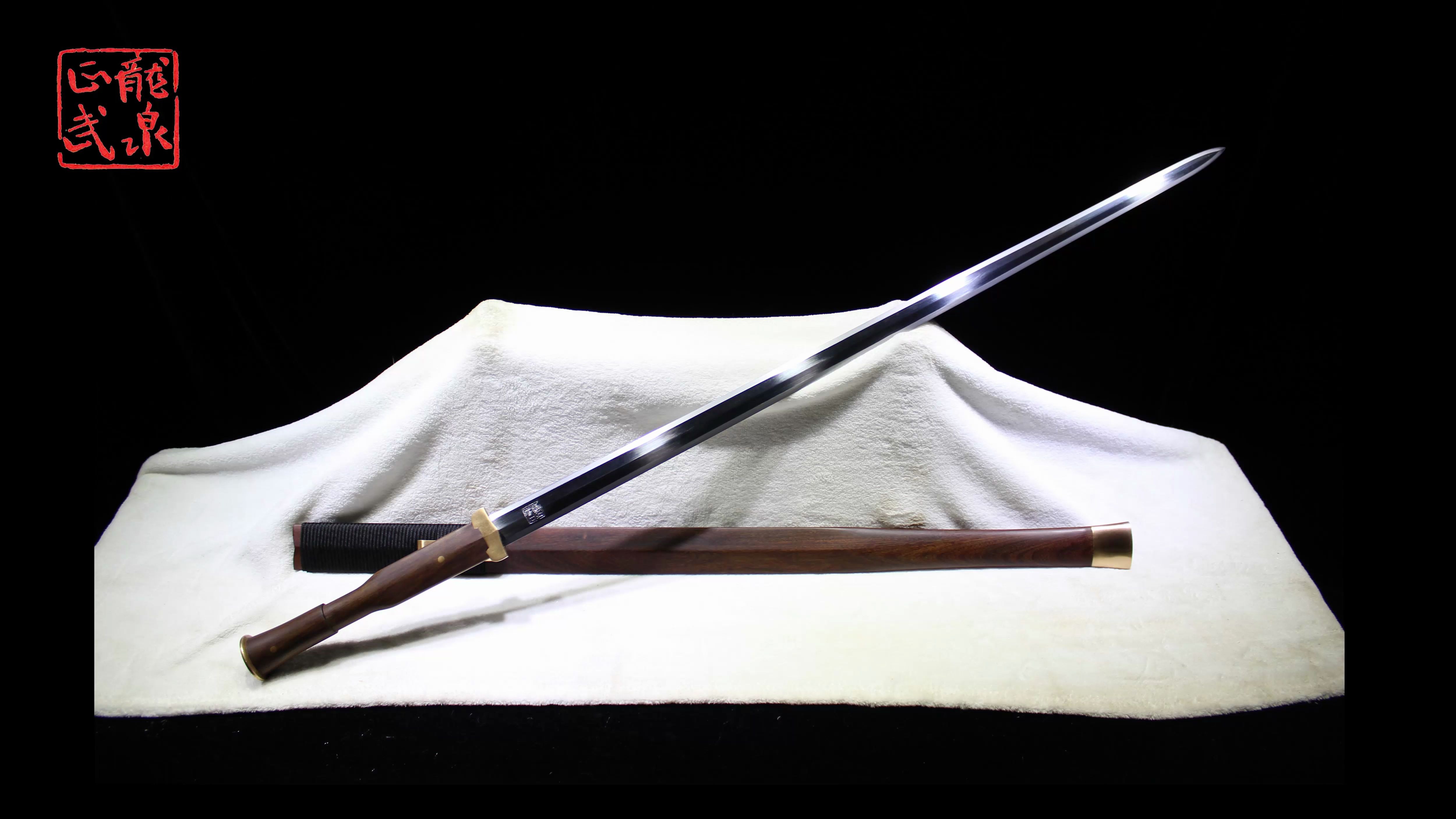 龙泉刀剑周正武作手锻光复级蚁木鞘,柄铜装楚风八面汉剑313_哔哩哔哩