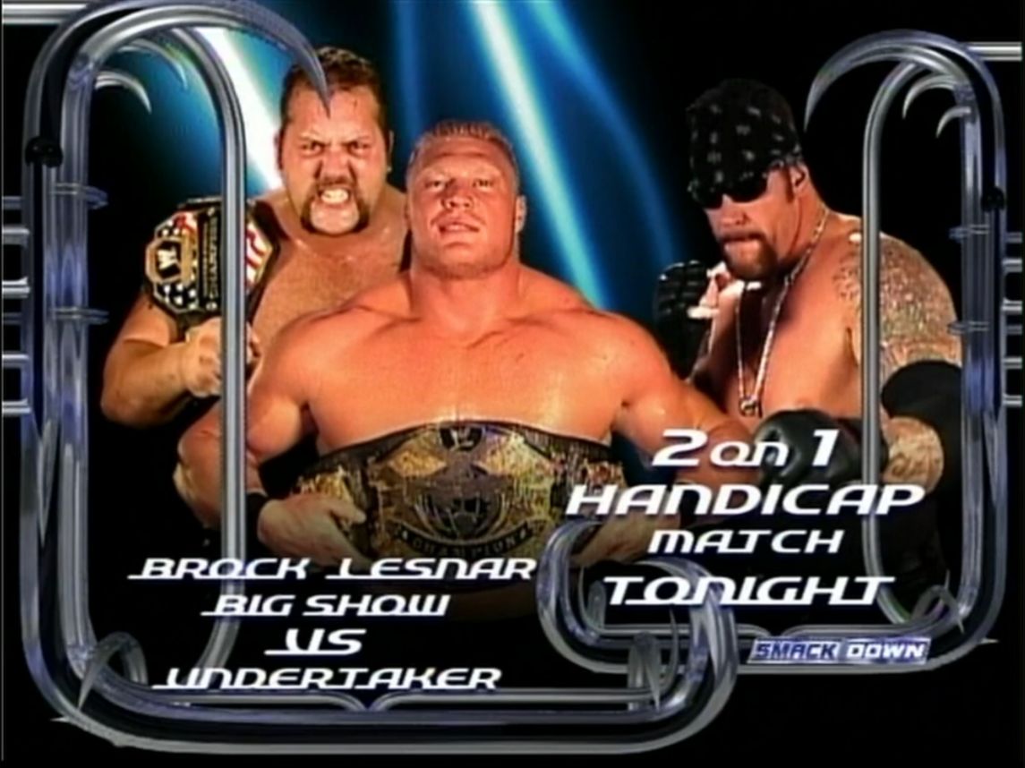 SmackDown.2003.10.23 Undertaker vs Brock Lesnar & Big Show 2 On 1 Handicap Match哔哩哔哩bilibili